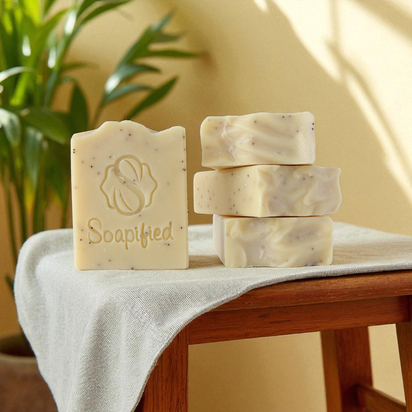 Lemongrass Poppy seed tallow soap